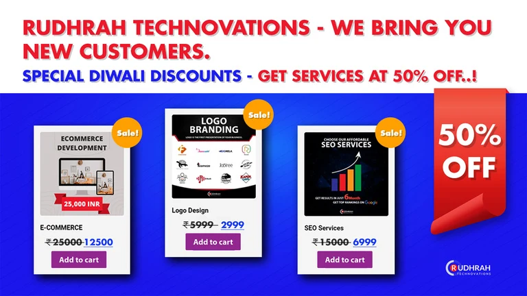 Rudhrah Technovations Diwali promotional banner designed by MediaOfficers