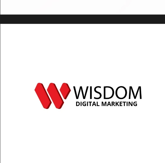 Wisdom Digital Marketing 3D ribbon logo designed by MediaOfficers