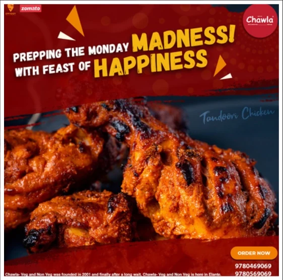 Chawla Dillivala Paneer Tikka photography designed by MediaOfficers