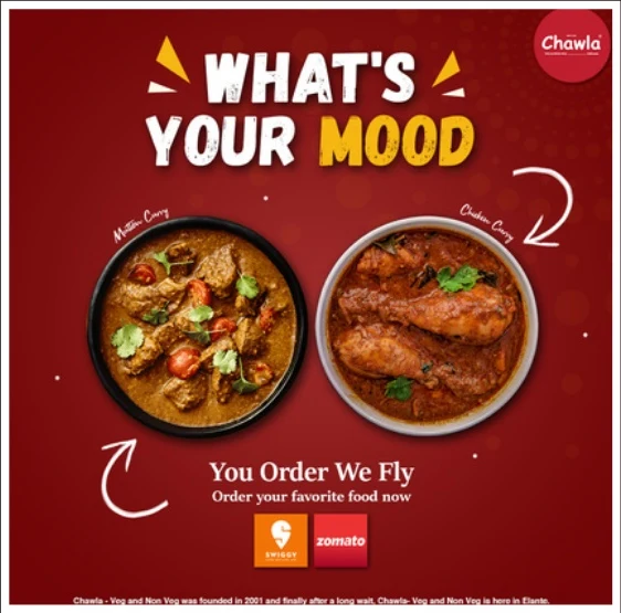 Chawla Dillivala Tandoori Chicken creative designed by MediaOfficers