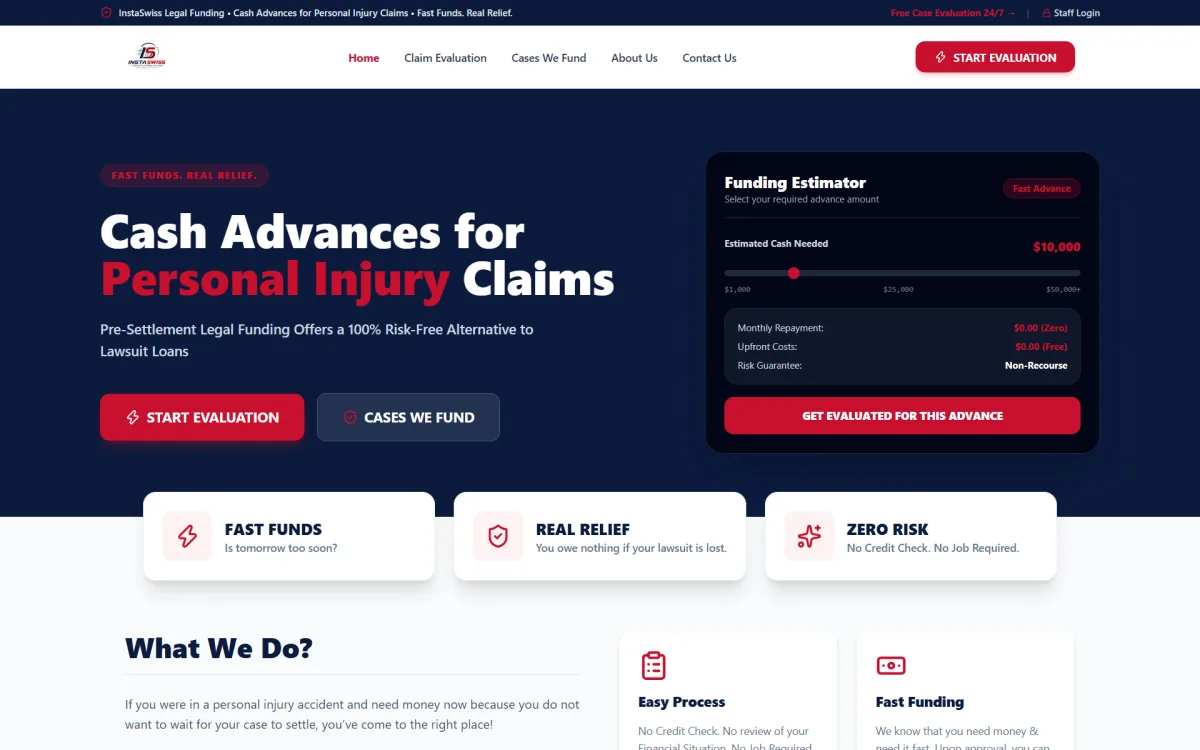 InstaSwiss Pre-Settlement Lawsuit Funding Portal