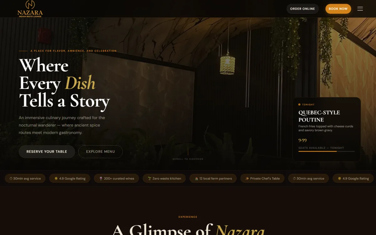 Nazara Indian Resto Lounge Luxury Dining & Table Booking Website