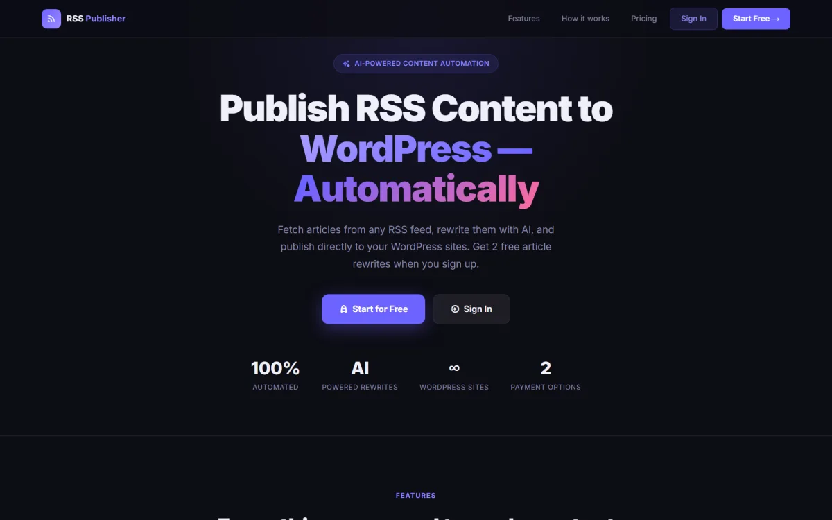 RSS Publisher Automated Content Syndication SaaS Platform