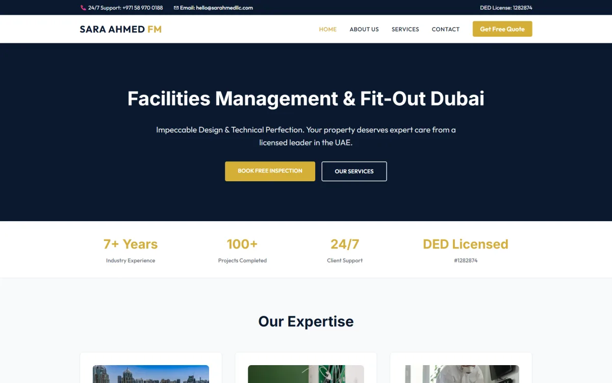 Sara Ahmed LLC Facilities Management and Interior Fit-Out Corporate Website