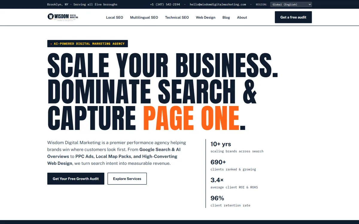Wisdom Digital Marketing Agency Web Platform and Client Portal