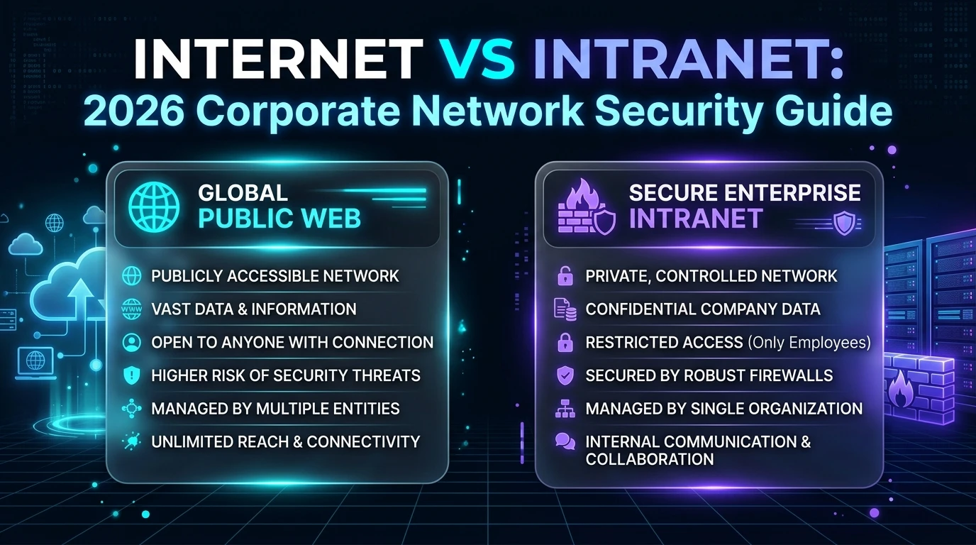 Difference Between Internet and Intranet: Architecture & Business Uses (2026)