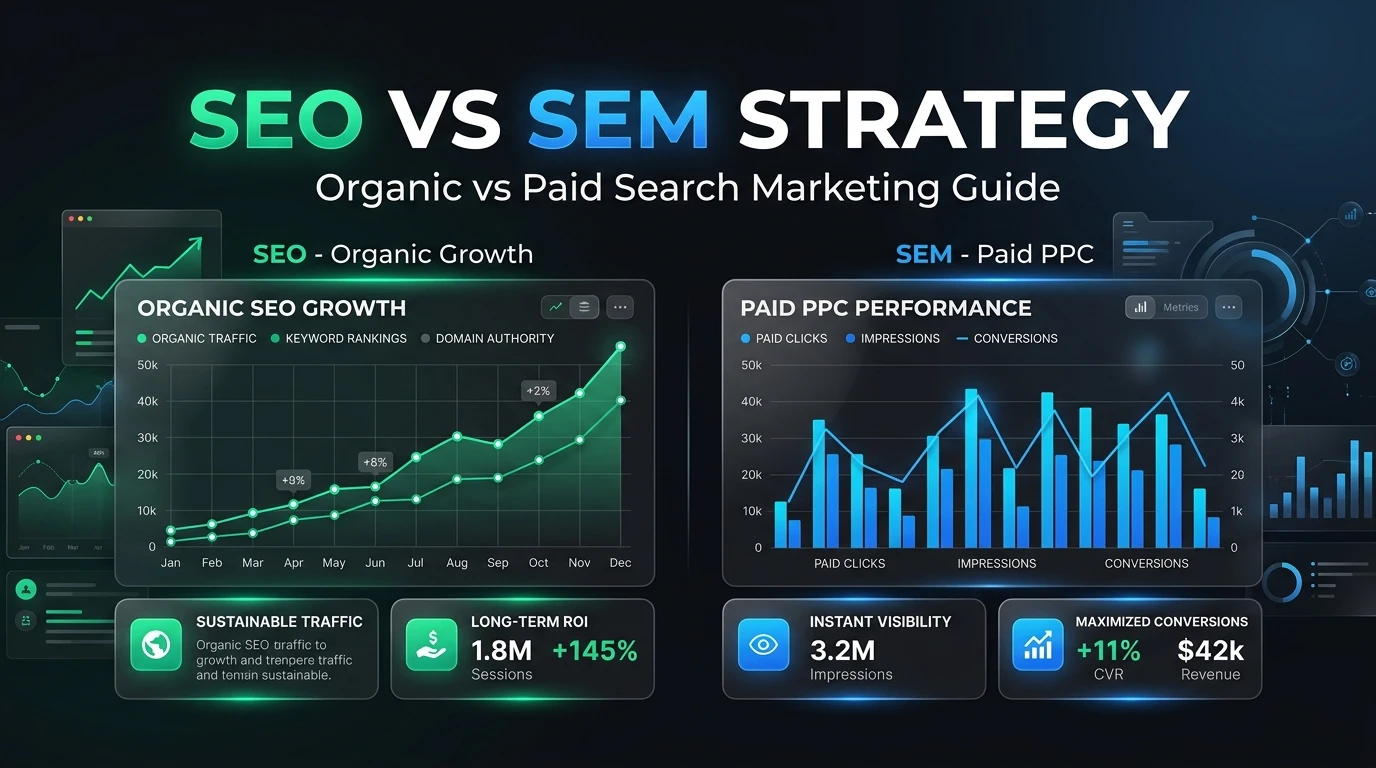 SEO vs. SEM: Key Differences, ROI & Strategy Guide (2026)
