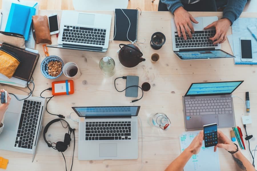 Person Working On Office Table