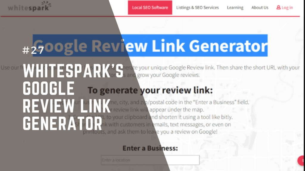 Whitespark’s Google Review Link Generator