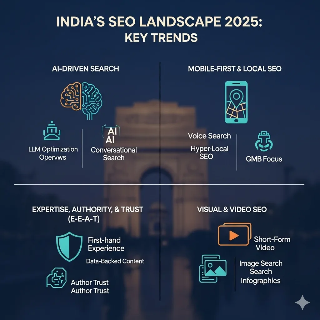 Top SEO Companies in India for 2025: Expert Insights & Proven Results 1 Infographic Illustrating Key Seo Trends In India For 2025